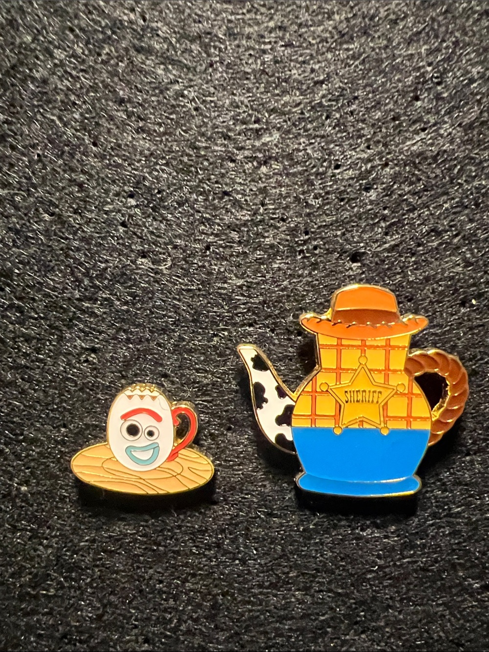 Loungefly Disney Pixar Toy Story Woody & Forky Teapot Enamel Pin Set